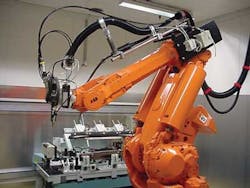 FIGURE 6. Laser brazing of a split outer skin for a trunk lid. FIGURE 6. Laser brazing of a split outer skin for a trunk lid.