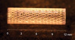 A 12-mm bio-absorbable stent from Raydiance. A 12-mm bio-absorbable stent from Raydiance.