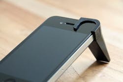 FIGURE 1. The iSpex consists of a smartphone app and a hardware add-on that incorporates a lens and a custom baffle to minimize stray light. The iSpex uses the phone's camera to simultaneously generate two measurements, each with its own sensitivity and resolution. FIGURE 1. The iSpex consists of a smartphone app and a hardware add-on that incorporates a lens and a custom baffle to minimize stray light. The iSpex uses the phone's camera to simultaneously generate two measurements, each with its own sensitivity and resolution.