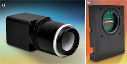 FIGURE 3. Sensors Unlimited's GA1280J (a), an area (2D) camera, and GL2048L (b), a linescan camera, are based on imaging in the SWIR with indium gallium arsenide (InGaAs) technology, and both have proven beneficial in OCT dentistry applications. FIGURE 3. Sensors Unlimited's GA1280J (a), an area (2D) camera, and GL2048L (b), a linescan camera, are based on imaging in the SWIR with indium gallium arsenide (InGaAs) technology, and both have proven beneficial in OCT dentistry applications.