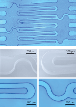 FIGURE 2. Bio-absorbable PLLA stent structures machined by femtosecond laser pulses.