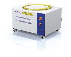 FIGURE 2. A high-power QCW fiber laser for aerospace drilling. FIGURE 2. A high-power QCW fiber laser for aerospace drilling.