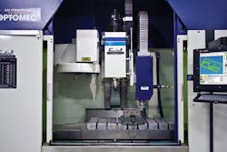 FIGURE 3. LENS Print Engine components include a deposition head with optics and a powder feeder. FIGURE 3. LENS Print Engine components include a deposition head with optics and a powder feeder.