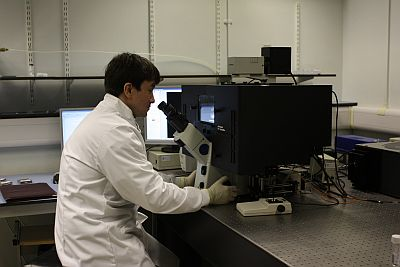 Taken in Dr. Ioan Notingher's lab at Nottingham University, the custom-built Raman microspectrometer with a cooled, deep-depletion, back-illuminated CCD camera can identify live cardiomyocyte cells within highly heterogeneous cell populations noninvasively.