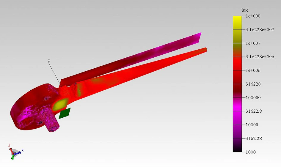 3D visualization featured in TracePro 7.1 optical analysis software ...