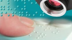 A machine vision system that uses an IDS imaging camera ensures that important packaging with Braille text is accurate for the blind. A machine vision system that uses an IDS imaging camera ensures that important packaging with Braille text is accurate for the blind.