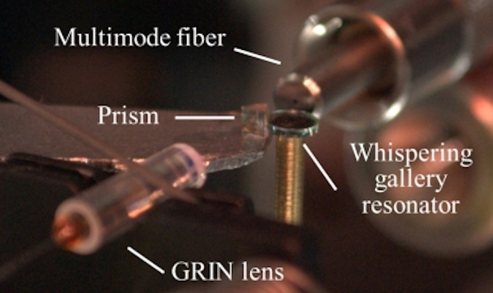 Whispering-gallery resonator generates CW fourth-harmonic UV light