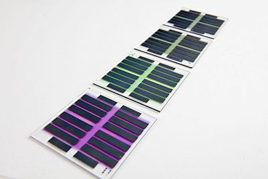 Imec&rsquo;s tandem organic solar cells on glass plates with a power conversion efficiency to 5.15%
