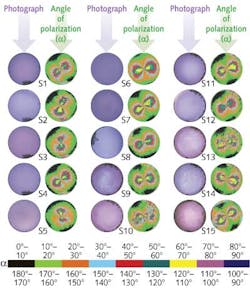 Full-sky photographs and polarization-angle measurements at a 450 nm wavelength were taken for totally overcast skies and snow-covered ground on the Arctic Ocean (S1 to S8) and in Hungary (S9 to S15). The measured angle of polarization was similar to that of a clear sky, but with a much lower degree of polarization. Full-sky photographs and polarization-angle measurements at a 450 nm wavelength were taken for totally overcast skies and snow-covered ground on the Arctic Ocean (S1 to S8) and in Hungary (S9 to S15). The measured angle of polarization was similar to that of a clear sky, but with a much lower degree of polarization.