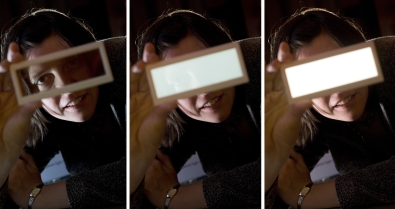 Transparent OLED panel can serve as car sunroof and overhead light