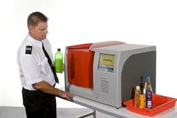 The INSIGHT100 system from Cobalt uses spatially offset Raman spectroscopy (SORS) to determine the content of liquids even through opaque bottles to eliminate threats in aircraft security applications.