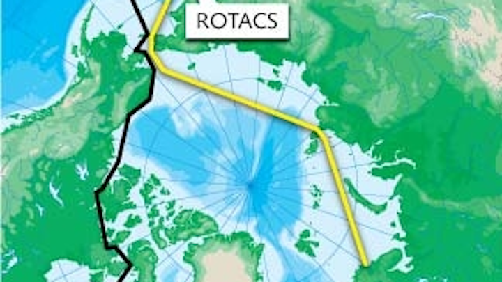 Submarine cables from Tokyo to London are planned for two distinct routes through the Arctic Ocean