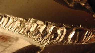 Edge of silicon ingot.