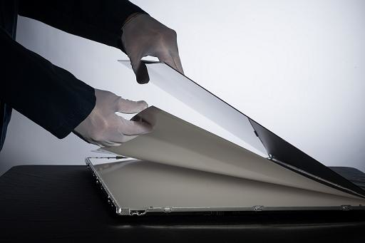 OneFilm technology from 3M combines the three (or four) diffuser, prism, microlens, and reflective polarizer films normally present above the light guide on conventional LED-based backlights into one film.