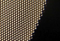 Close-up of CaF2 refractive homogenizer. Close-up of CaF2 refractive homogenizer.