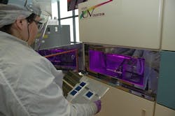 An Ultraviolet Weathering Chamber from EYE Lighting has been installed at the Richard Desich SMART Commercialization Center for Microsystems laboratory in Ohio so that customers who choose to use the facility for material aging studies can compress 30 years of exposure to the damaging effects of the sun's UV rays into a 3 week time period An Ultraviolet Weathering Chamber from EYE Lighting has been installed at the Richard Desich SMART Commercialization Center for Microsystems laboratory in Ohio so that customers who choose to use the facility for material aging studies can compress 30 years of exposure to the damaging effects of the sun's UV rays into a 3 week time period