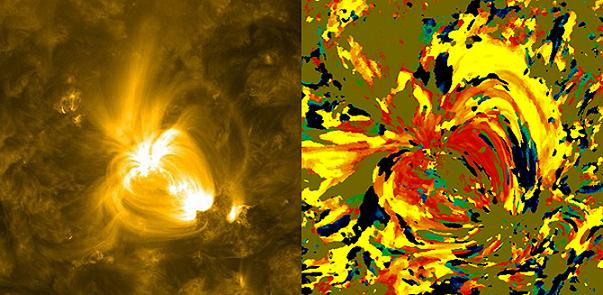 Nicholeen Viall, a solar scientist at NASA's Goddard Space Flight Center, creates images of the sun reminiscent of Van Gogh, but it is science, not art. The color of each pixel contains a wealth of information about the 12-hour history of cooling and heating at that spot on the sun, holding clues to what drives the temperature and movements of the sun's atmosphere, or corona