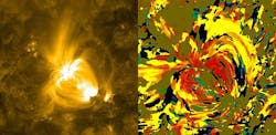 Nicholeen Viall, a solar scientist at NASA&apos;s Goddard Space Flight Center, creates images of the sun reminiscent of Van Gogh, but it is science, not art. The color of each pixel contains a wealth of information about the 12-hour history of cooling and heating at that spot on the sun, holding clues to what drives the temperature and movements of the sun&apos;s atmosphere, or corona