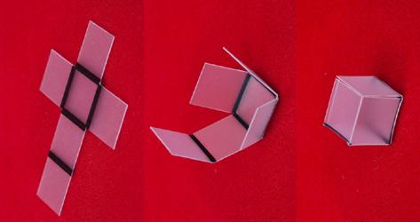 Origami-inspired photosensitive materials can be folded from 2D structures into 3D shapes using only light, as demonstrated by researchers who are developing the process with funds from the NSF and Air Force Office of Scientific Research.