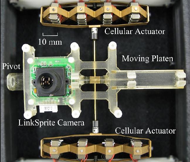 Photo shows the camera positioning system used by researchers Joshua Schultz and Jun Ueda from Georgia Tech&apos;s School of Mechanical Engineering.