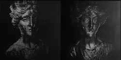 An image printed on reflectance paper responds to the direction from which it is illuminated. The prototype approximates continuous grayscale by using halftoning.