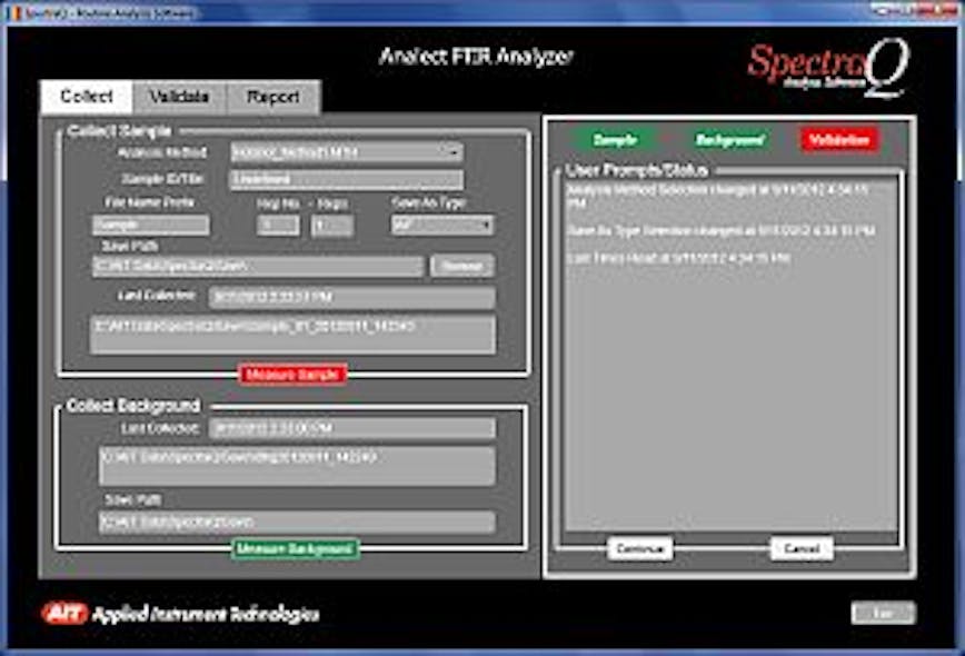 Spectrometer software from Applied Instrument Technologies collects ...