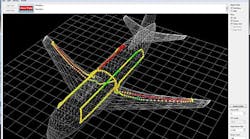 FIGURE 1. Fiber Bragg grating (FBG)-based sensor fibers can be routed within a structure as large as a commercial airplane and routed to a central interrogation unit to monitor structural integrity. FIGURE 1. Fiber Bragg grating (FBG)-based sensor fibers can be routed within a structure as large as a commercial airplane and routed to a central interrogation unit to monitor structural integrity.