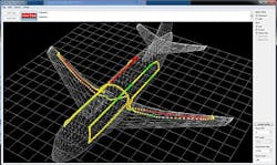 FIGURE 1. Fiber Bragg grating (FBG)-based sensor fibers can be routed within a structure as large as a commercial airplane and routed to a central interrogation unit to monitor structural integrity. FIGURE 1. Fiber Bragg grating (FBG)-based sensor fibers can be routed within a structure as large as a commercial airplane and routed to a central interrogation unit to monitor structural integrity.