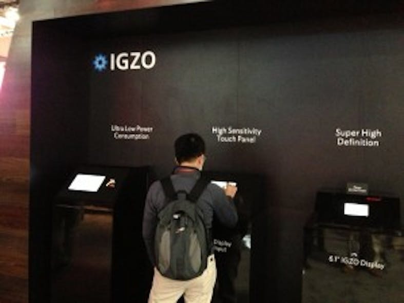 Sharp showed their indium gallium zinc oxide (IGZO) display at CES 2013. (Courtesy Display Central)