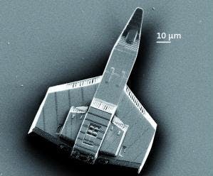 Three-dimensional (3D) laser printing on the micrometer and nanometer scale for a miniaturized spacecraft is reduced to less than one minute without loss of quality.