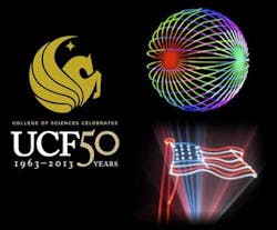 Pangolin helped the University of Central Florida (UCF) celebrate its 50th Anniversary with a laser light show and educational information. Pangolin helped the University of Central Florida (UCF) celebrate its 50th Anniversary with a laser light show and educational information.