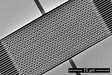 An electromechanically reconfigurable photonic metamaterial.