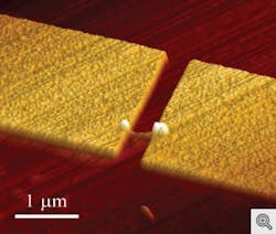 An atomic-force microscope (AFM) image of a nanowire single-photon emitter. An atomic-force microscope (AFM) image of a nanowire single-photon emitter.