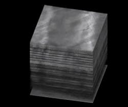 The University of Rochester team scanned a gradient-index (GRIN) sheet using OCT to show the structure of layers that make up the material. The technique allows the internal structure of the optical material to be understood without disturbing the material. This is a still taken from https://youtu.be/jIcOT7c7w9E.