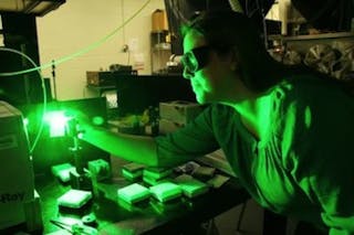 Vanessa Huxter uses ultrafast laser pulses to study physical processes in diamonds that happen on a time scale of a few nanoseconds.