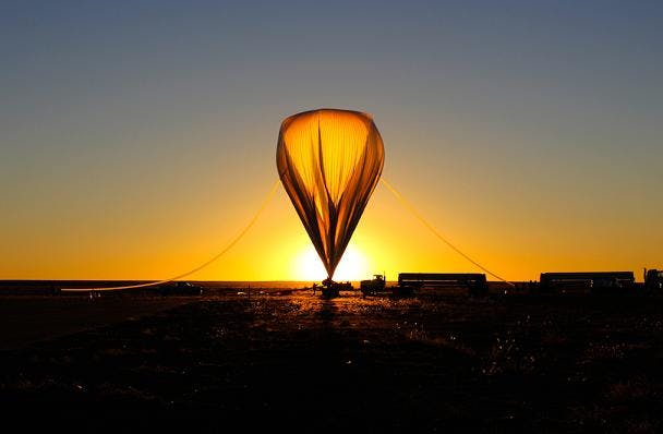 A scientific balloon launched from New Mexico in September 2013 carried an experimental instrument designed to collect and measure the energy of light emitted by the Sun, with the help of NIST chips coated with carbon nanotubes. (Image credit: LASP)