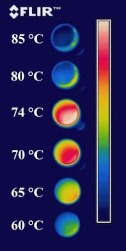A vanadium oxide coating intrinsically conceals its own temperature from thermal cameras. A vanadium oxide coating intrinsically conceals its own temperature from thermal cameras.