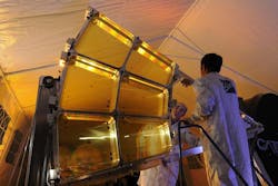 Ball Aerospace is demonstrating technology needed to deploy a large, 20 m diameter, lightweight space-based telescope in geosynchronous orbit as part of the MOIRE program led by DARPA. (Image credit: Ball Aerospace & Technologies) Ball Aerospace is demonstrating technology needed to deploy a large, 20 m diameter, lightweight space-based telescope in geosynchronous orbit as part of the MOIRE program led by DARPA. (Image credit: Ball Aerospace & Technologies)