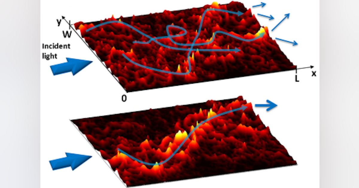 Optical absorption straightens the path of light in diffusing materials ...