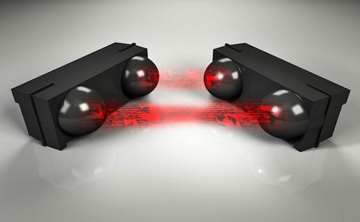 A free-space optical wireless data transmission module from Fraunhofer IPMS can achieve data transmission rates of 10 Gbps. (Image credit: Fraunhofer IPMS)