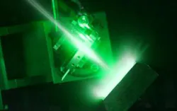 Light from the Vulcan petawatt laser at Rutherford Appleton Laboratory (Didcot, England) strikes a target, creating a plasma; the complex nonlinear processes generating plasmas such as this are constrained by new findings by LLNL and Rice University.