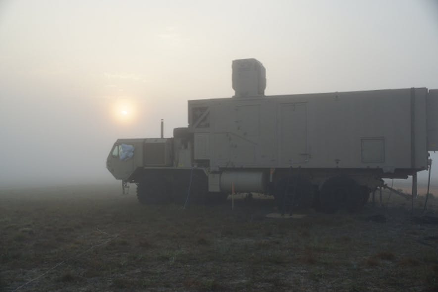 Boeing&rsquo;s High Energy Laser Mobile Demonstrator proved the effectiveness of directed energy weapons in foggy, off-shore conditions during demonstrations in Florida. (Image credit: Boeing)