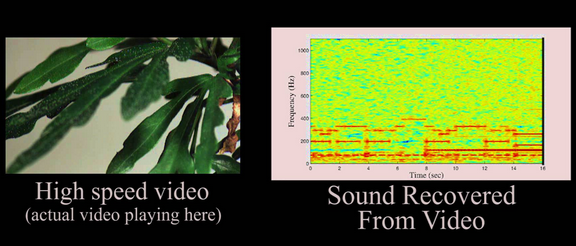 Ambient speech is recovered from video of a bag of chips