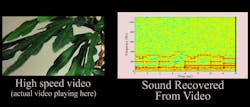 Ambient speech is recovered from video of a bag of chips