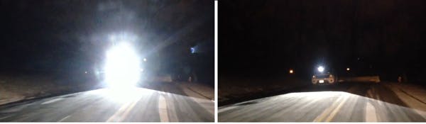Smart headlights use a DLP-based projector to reduce glare for oncoming drivers.