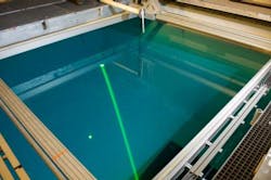 The GTRI lightweight lidar prototype system uses a green laser that penetrates water to considerable depths. GTRI researchers use it to study the best methods for producing accurate images of objects on the pool floor. The GTRI lightweight lidar prototype system uses a green laser that penetrates water to considerable depths. GTRI researchers use it to study the best methods for producing accurate images of objects on the pool floor.