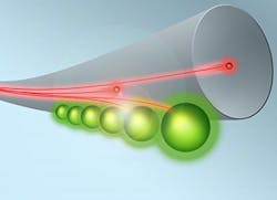 Atoms coupled to a glass fiber can slow down light dramatically. Atoms coupled to a glass fiber can slow down light dramatically.