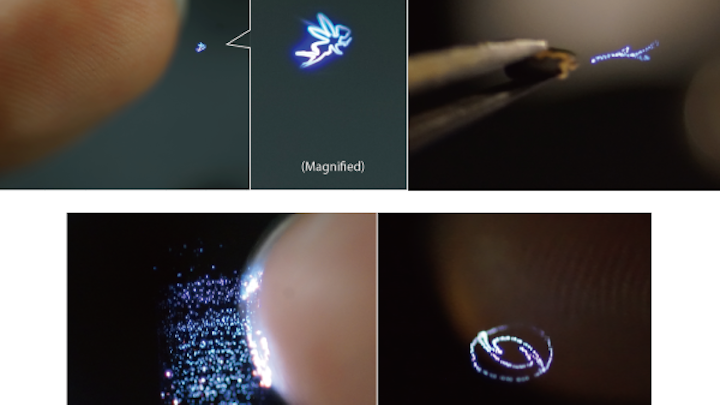 Femtosecond laser produces volumetric images in air that can be touched and felt