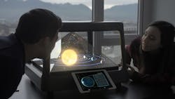 H+ Technology aims to raise funds for its HoloCube 3D holographic display technology through Kickstarter. (Image credit: PRWeb)