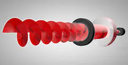 A piezoelectric-based liquid-cavity acousto-optic device imprints a helical wavefront onto a Gaussian beam.